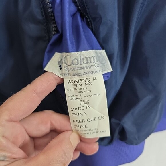 VTG Columbia Coat Reversible Insulated Womens Size M Blue Navy EUC Waterproof - Picture 6 of 12